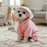Pet Bath Towel Dog Wearable Bathrobe Soft And Thickened Coral Fleece