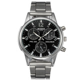 Fashion Simple Fake Three-eye Steel Belt Quartz Watch