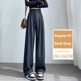 High Waist Slimming Draping Effect Straight Casual Loose Wide Leg Pants