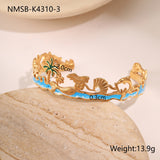 European And American Ocean Style Starfish Coconut Mermaid Stainless Steel Bracelet Non-fading Open Ring