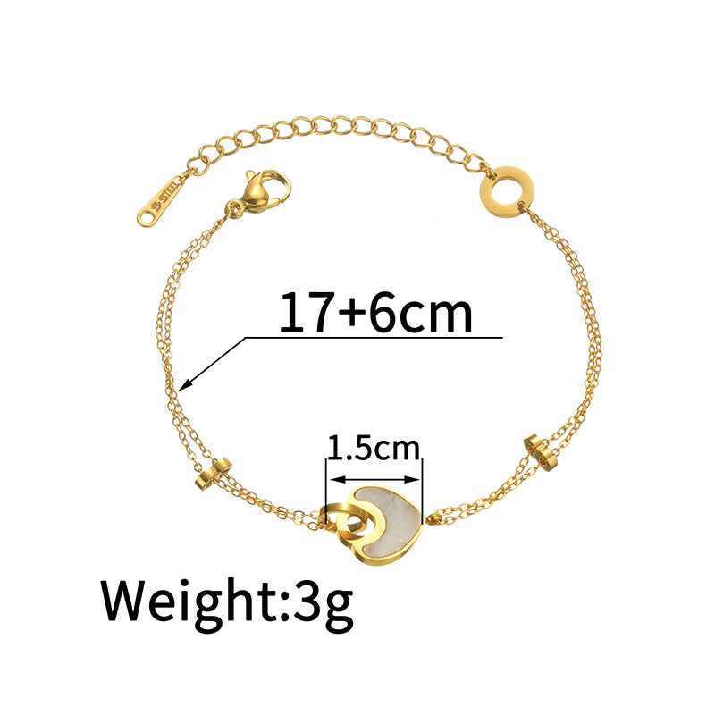 All-match Stainless Steel Resin Bracelet Women