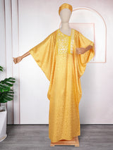 African Ethnic Style Plus Size Dress V-neck
