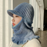 Velvet chenille warm knitted hat