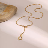 Ins European And American Stainless Steel 18K Gold Plated Adjustable Long Sweater Chain