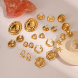 European And American Fashion Ins Exaggerated Titanium Steel Earrings 18K Gold Plating Non-fading Design Sense