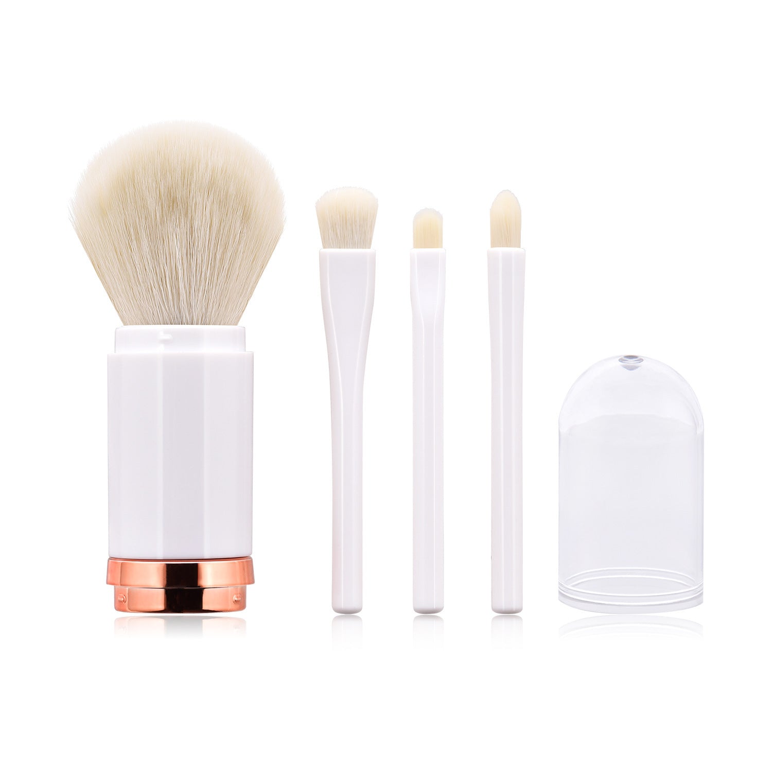 Retractable double head makeup brush