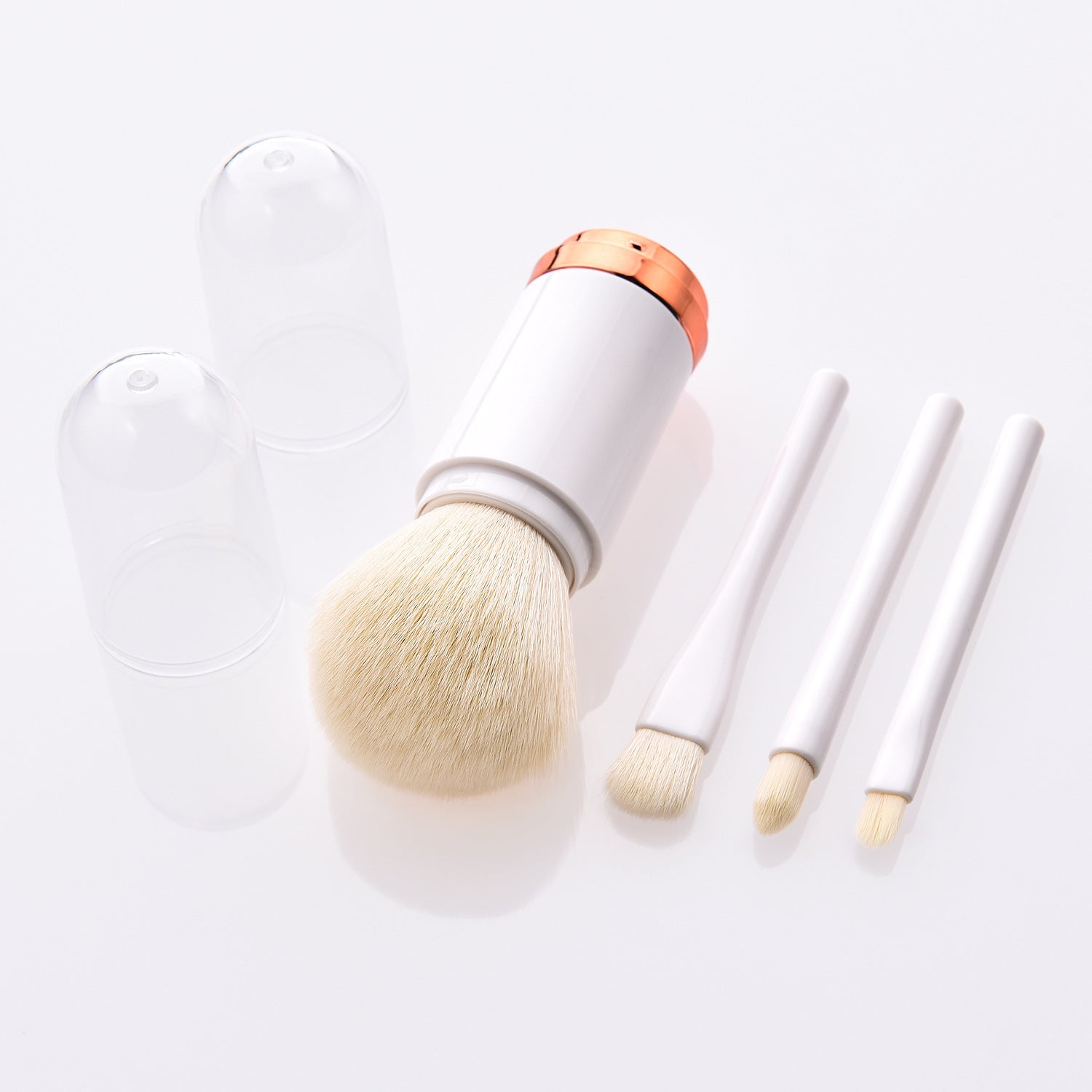 Retractable double head makeup brush