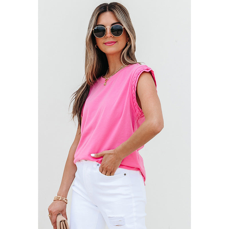 European And American Commuters' Versatile Solid Color Pullover Top