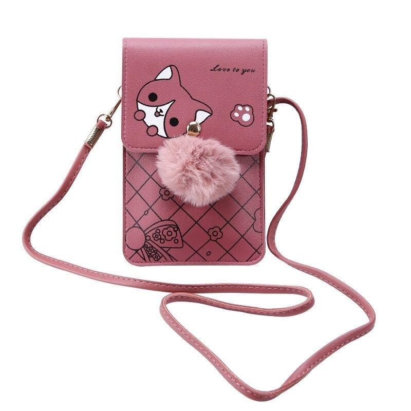 Contrast Vertical Touch Screen Phone Bag Women's Crossbody
