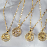 Golden Twelve Constellation Pendant Necklace INS Style