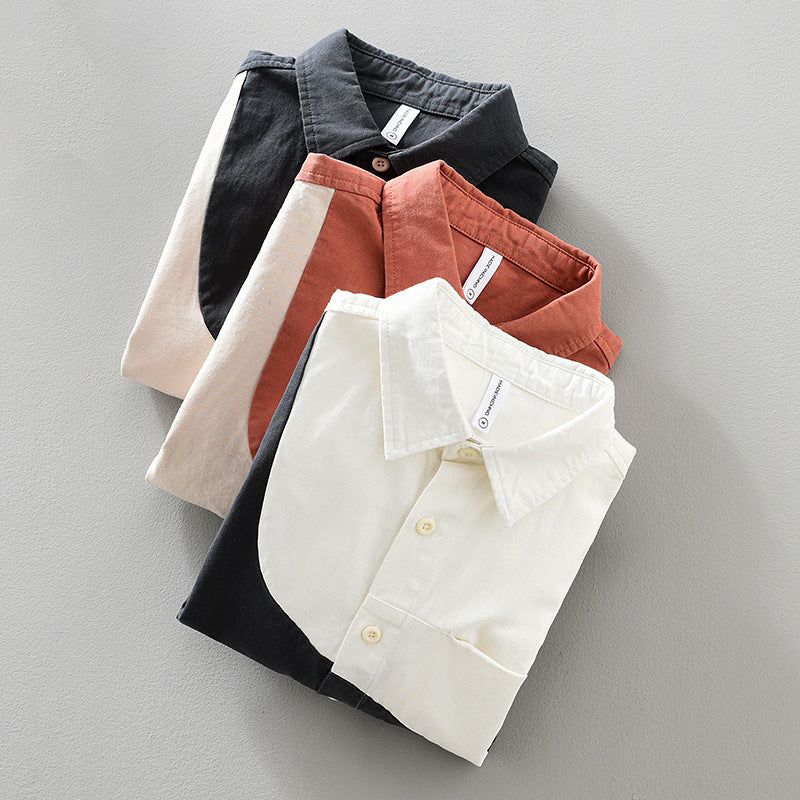 Stitching Long-sleeved Shirt Men's Shirt