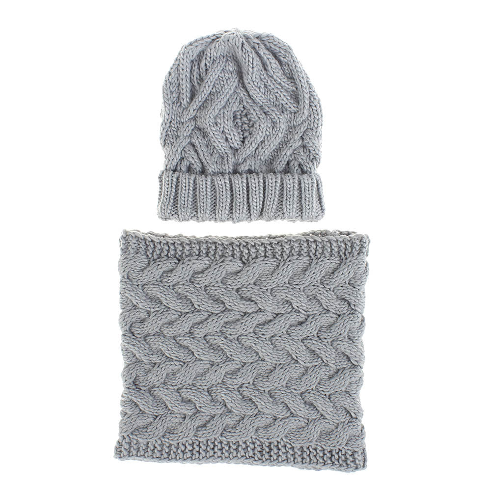 Two-piece knitted hat hat bib set