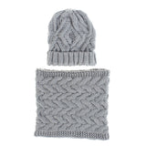 Two-piece knitted hat hat bib set