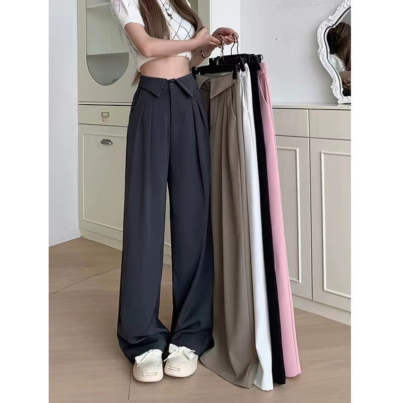 High-end Design Waist Flanging Suit Pants For Women