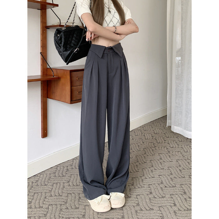 High-end Design Waist Flanging Suit Pants For Women