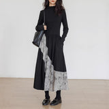 Cold Wind Black Irregular Inner Dress