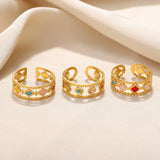 Simple Stainless Steel Hollow Sun Dripping Ring