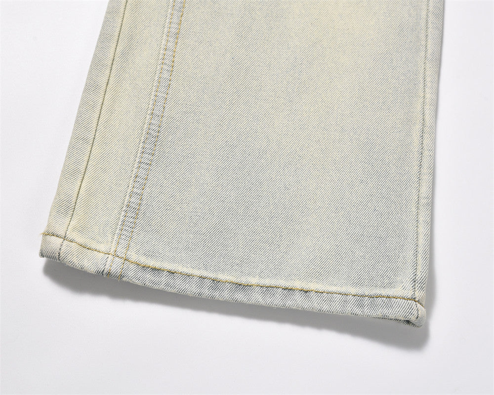 Vintage Fashion Yellow Jeans For Men