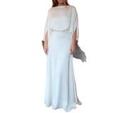 A Sleek Solid-color Satin Dress With Smooth Lines