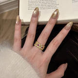 French Retro Rose Window Ring For Women