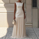 Solid Color Sleeveless Knitted Vest Sexy Slim Knit Dress