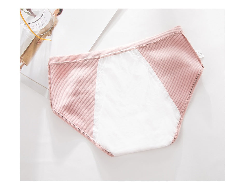 Threaded cotton sanitary panties