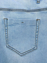 High Waisted Button Slim Fit Ripped Jeans - Made Of Light Blue Old Denim Fabric With Built-in Zipper, Elastic And Breathable, Street Style Jeans, High Waisted Jeans