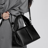 Female Solid Color Retro Texture Top Layer Cowhide Messenger Bag