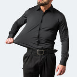 Korean Slim-fit Solid Color Shirt Men's Shirt