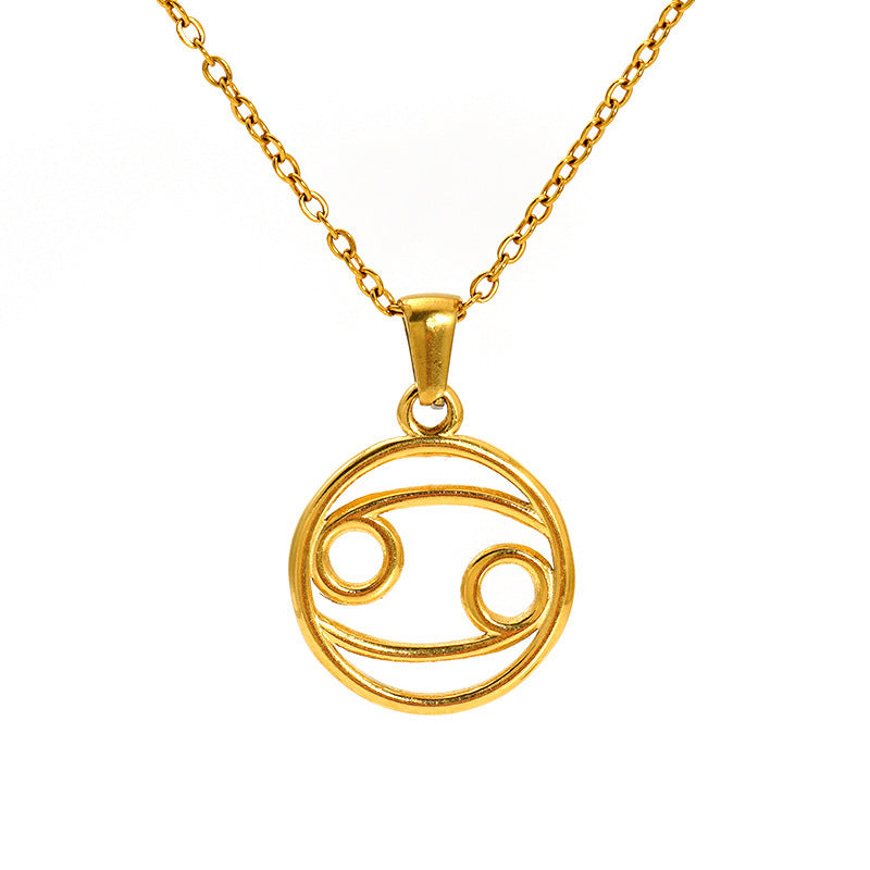 Fashion Titanium Steel Necklace Twelve Constellation