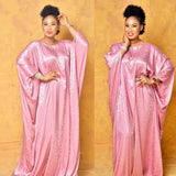 European And American Style Dress African Women's Wear Robe Silk Jacquard Belt