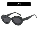 European And American Retro Oval Small Frame Sun Glasses