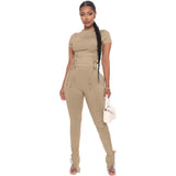 Rop Top And Pants Female Casual Matching Sets