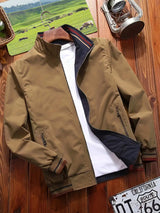 Men's Sports Jacket Double-sided Wear Stand Collar Casual