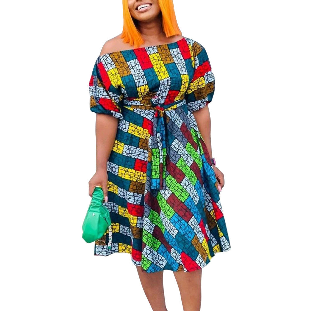 Fashion Elegant Tied African Plus Size Long Dress