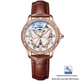 Butterfly Dial Fashion Diamond-embedded Watch Women's Waterproof Automatic Mechanical Watch