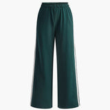 Striped Draping Effect Wide-legged Versatile Pants Contrast Color Mop