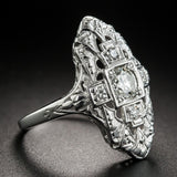Hollow Out Cooperized Silver Diamond-studded Ring