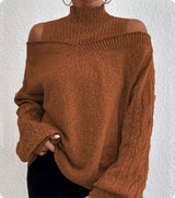 Sweater Shoulder Drop Design Women's Lantern Sleeves