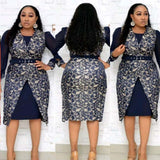 African plus size clothing new chiffon stitching jacket dress two-piece suit