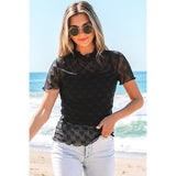 Women's Round Neck Short-sleeved Chiffon Blouse European And American Fashion