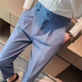 High-waisted Trousers Striped Casual Men