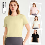 Loose Sports Top Drawstring At Hem Commuter T-shirt