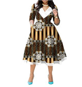African Ethnic Double Sided Printed Batik Cotton Dress For Export