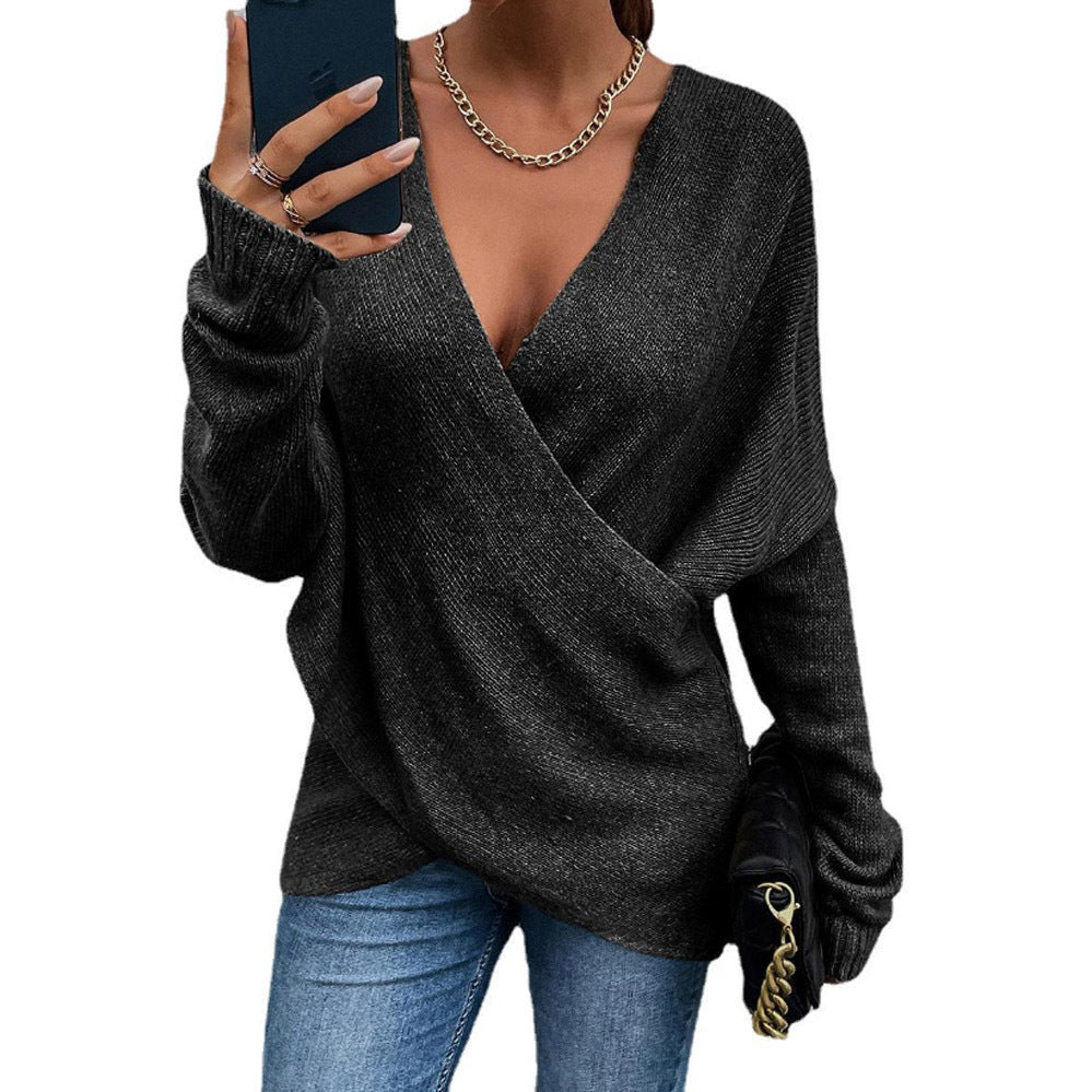 New Cross Loose Outer Wear Women's Knitted Sweater
