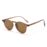 Japan And South Korea Vintage Round Frame TR Polarized Sun Glasses