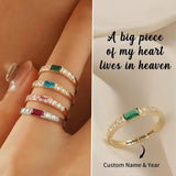 Diamond-encrusted Rectangular Birthstones Ring Birthstone Lettering In December