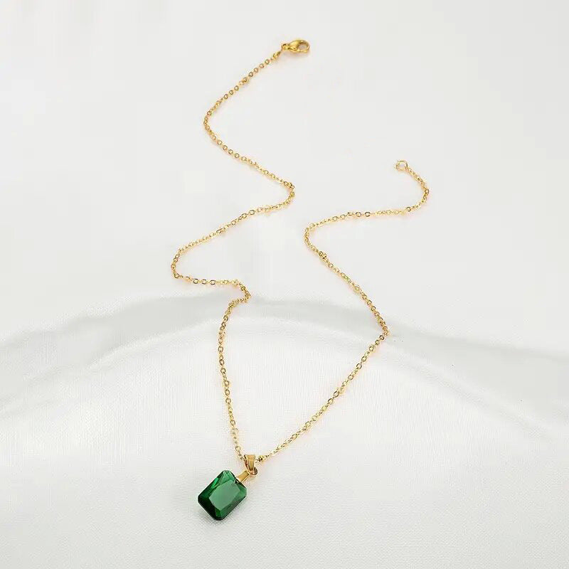 Retro Personality Fashion Rectangular Pendant Geometric Simple Necklace