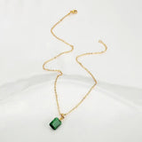 Retro Personality Fashion Rectangular Pendant Geometric Simple Necklace