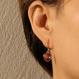Elegant Colorful Heart-shaped Zircon Earrings Earrings All-match Earrings Women